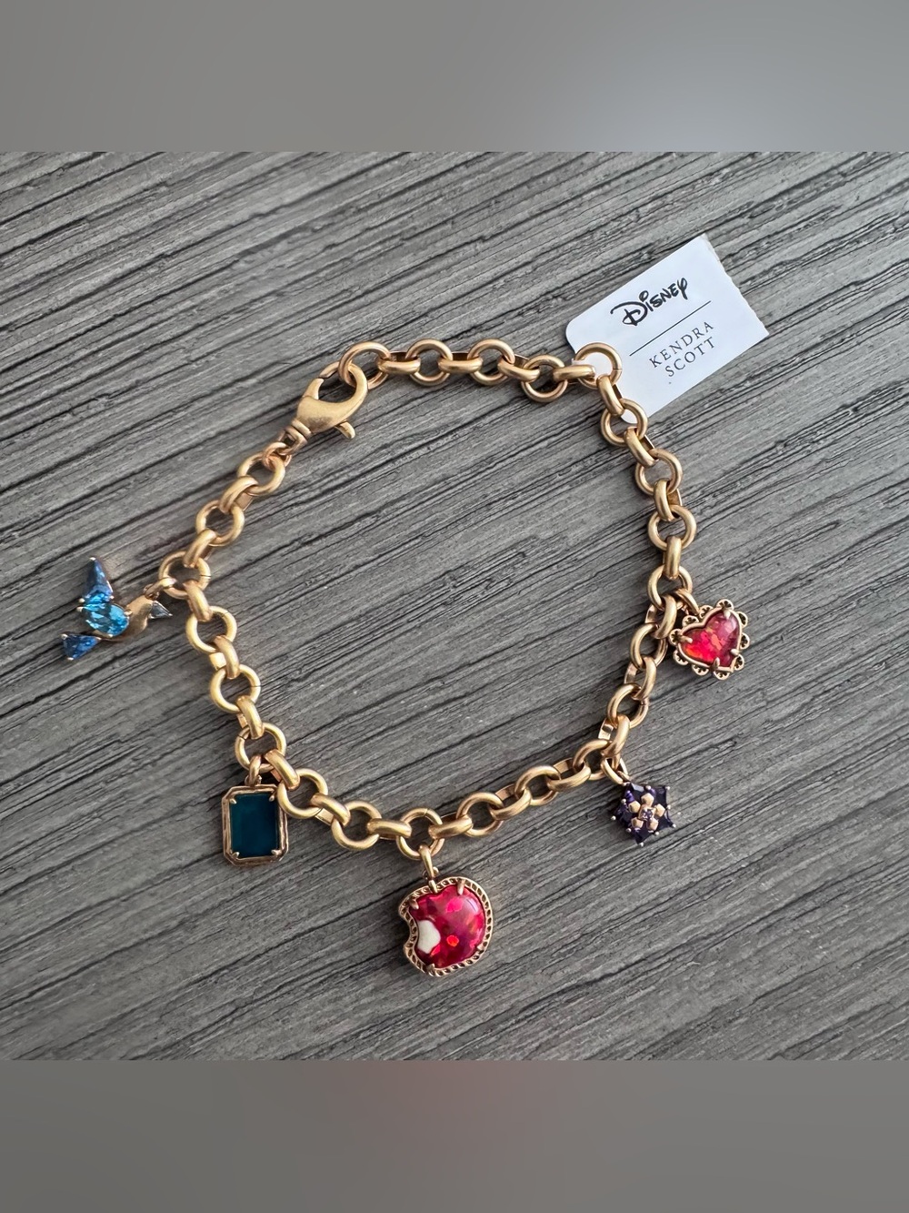 DISNEY X KENDRA SCOTT SNOW WHITE COLLECTION VINTAGE GOLD CHARM BRACELET
